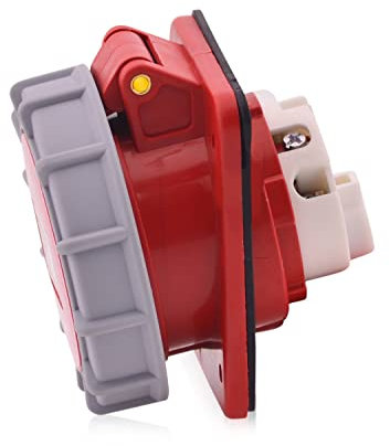 CEE-Starkstrom-Einbausteckdose Schräg 63A 400V 6h IP67 5-polig (3P+N+E): IEC-60309 Industrie- und Mehrphasenstecker