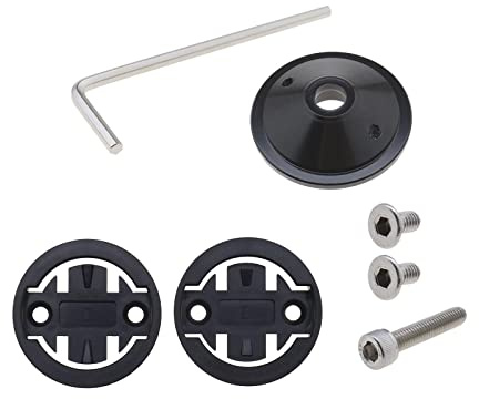 VGOL Fahrrad Vorbau Halterung Top Cap Computer Montieren Halter Adapter Kit, 2 Arten Kompatibel mit Garmin Edge 1000 820 810 Kompatibel mit Bryton Rider R530 R330 Schwarz