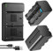 ENEGON NP-F750 Ersatzakku (2er Pack) und Smart LED Ladegerät für Sony NP-F980 NP-F970 NP-F960 NP-F950 NP-F930 NP-F770 NP-F750 NP-F570 NP-F550