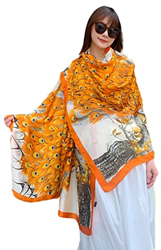 FAIRYGATE Scarf Gifts for Women Silk Scarf for Women UK Fashion Long Satin Lightweight Large Shawl Wrap Floral Printed Sleep 88016