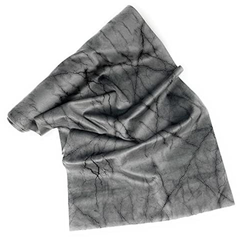 Modischer Tischläufer im Marmor Design 28 x 150 cm Tischfahne schmales Tischtuch aus Samt (Grau marmoriert)