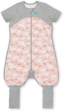 Love To Dream Schlafsack mit Füßen, 24-36 Monate, idealer Stoff für milde Temperaturen (18-24°C), statt Bettdecke, Schlafanzug Baby Winter, Babyschlafsack, Rosa