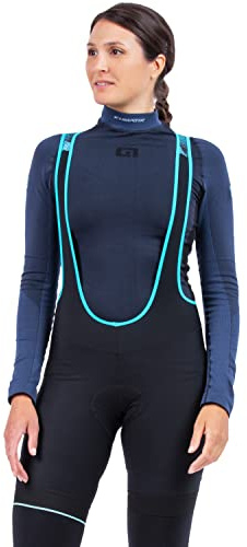 Alé Cycling Women's Klimatik K-Atmo 2.0 Water Repellent Winter Bib Shorts, Black, 3XL