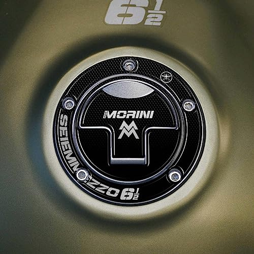 labelbike - 3D Aufkleber Motorrad Tankdeckel Dekoration und Schutz aus Harz mit Offizieller Lizenz Moto Morini SEIEMMEZZO SCR - Farbe Carbongrau Schwarz