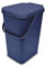 Addis Kitchen Recycling & General Storage bin 18 litres Stackable Food Waste Organiser Caddy with Clip lock lid & carrying Handle, Made from Recycled Plastic Blue