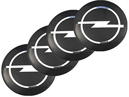 WOAFEY Nabendeckel 4 STÜCKE 56mm für Opel-Schwarz Car Rad Center Hub Cap Auto Styling Felgen Abdeckung Badge Emblem Aufkleber Radnabenkappen