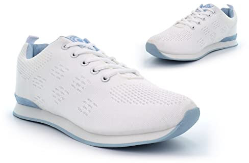 Ladies Bowling Shoes Womens Bowling Trainers Womens Lawn Bowl Shoes Ladies Lawn Bowl Trainers Womens Lawn Bowling Shoes Ladies Lawn Bowling Shoes White/Blue (Large Fit Order 1 Size Small) 8 UK