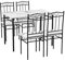 LafeuR Tisch und Stühle Set, Küchentisch-Set aus Schwarze Metallbeine, Esszimmertisch mit 2 Stühlen für Esszimmer, Küche, Wohnzimmer, Weißer Marmor (5-teiliges Set)