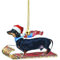 Gukasxi Dachshund Christmas Tree Ornament Funny Dog Christmas Decorations Acrylic Christmas Hanging Decorations New Year Car Hanging Ornament Christmas Tree Decor for Xmas Party (3-Dachshund)