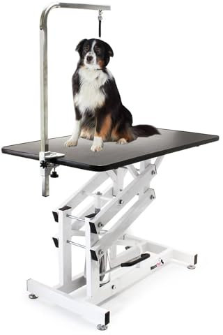 MaxxPet Trimmtisch für Hunde - Pflegetisch für Hund und Katze mit verstellbarem Arm - Dog Grooming Table - Hunde Badetisch - Schertisch auch für Hundefriseur - Frisiertisch Hund - 108x60x170 cm