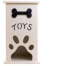 Robuste Spielzeugkiste aus Holz mit glatter Lackierung, ausreichend Platz für die meisten Spielzeuge, geeignet für Hunde und Katzen aller Größen, Beige