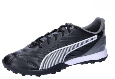 PUMA Unisex King PRO TT Soccer Shoe, Black White-Cool Dark Gray, 10 UK