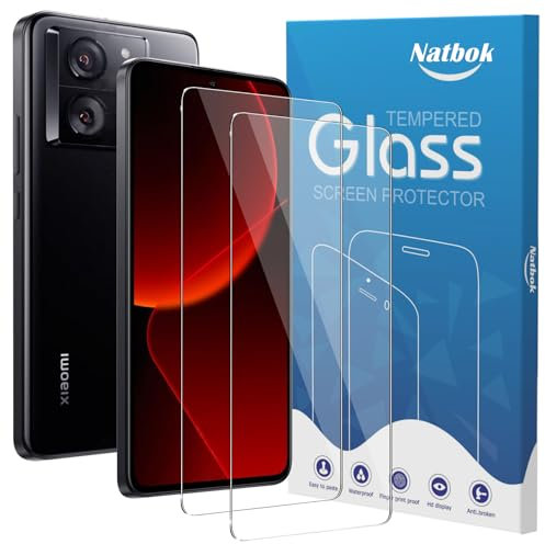 Natbok 2 Piezas Protector de Pantalla para Xiaomi 13T/Xiaomi 13T Pro,Dureza 9H,Antihuellas,Sin Burbujas,0.33mm Ultra Transparente Premium Cristal Vidrio Templado para Xiaomi 13T