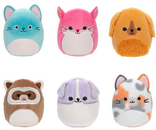 Squishville SQM0510-6er Pack Gute Kumpels Squad, superweiche Mini-Squishmallows, 5cm Plüschfiguren