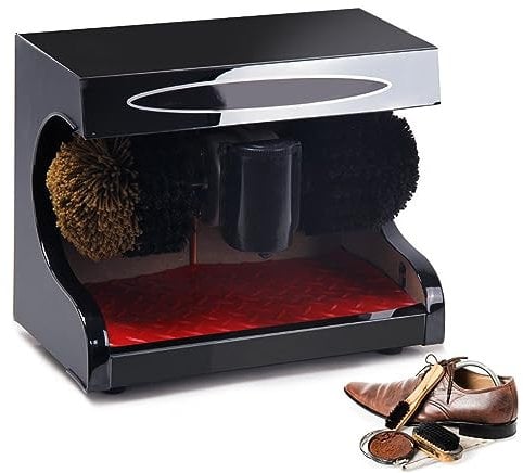 NVYAZJ Cireuse à Chaussures électrique, Machine à Nettoyer la poussière de Chaussure avec 1400 TR/Min 45 W Panneau Composite à détection Automatique Plaque en Acier Inoxydable épaissie