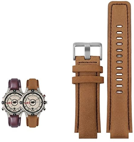 OPKDE Canvas-Uhrenarmband für Herren, geeignet für Timex Tide Compass T2N720, T2N721, T2N739, Nylon-Uhrenarmband, 24 x 16 mm, 24-16mm, Achat