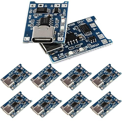 VISSQH 10 pcs Type-C USB 18650 lithium battery charger module, 5V 1A 18650 charge module Type-C USB Interface Input Charge Module with double protection function