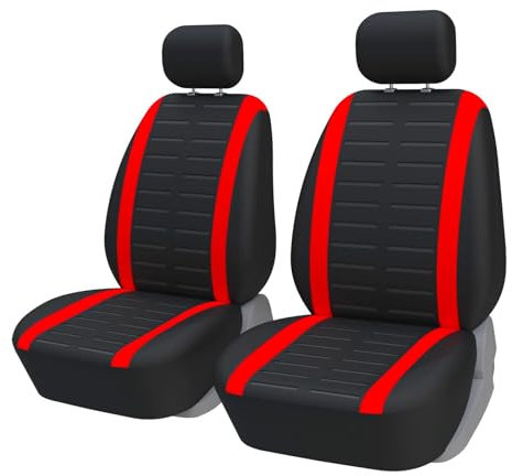 2 Stücke Sitzbezüge Auto Schonbezüge Universal, für Smart Fortwo Forfour 453 451 450 2000-2024 Autositzbezüge Autozubehör Innenraum,A-Red