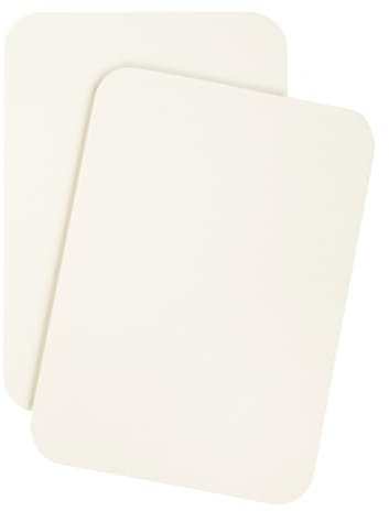 DIN A5 Blanko Karten Set mit runden Ecken zum Basteln und Selbstgestalten 300 g/m² Fotokarton Kraftpapier Graspapier (elfenbein 270g/m², 50 Karten)