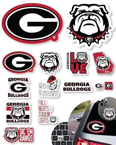UGA Stickers for Gift, Car, Water Bottle, Laptop, and Phone for Football Fans and University Graduates (Georgia Bulldogs)