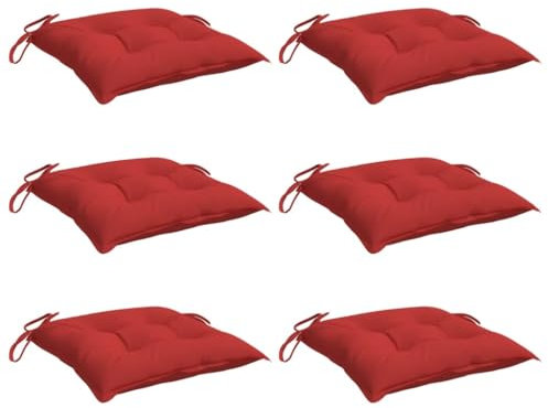 vidaXL Lot de 6 Coussins de Palette, Galette de Siège Imperméable, Coussin de Jardin, Décoration d'Extérieur Terrasse, Rouge 50x50x7 cm Tissu Oxford