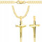 Amor Luxury AMAR goldkette Herren/Damen 925/585 - Kreuz Kette 70 cm- goldkette Kreuzkette, Halskette gold 3,8mm