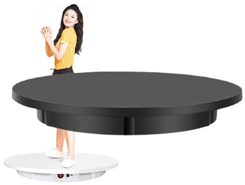 ZIXIAOS Table Tournante Rotative Électrique 100kg 60cm Platine Tournante Plateau Tournant Rotatif à 360 Degrés Automatique Table Tournante Support pour Prendre Photos, Vidéos,Black