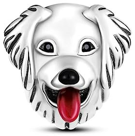 Wedanor Charme Hund Charms-Anhänger 925 Sterling Silber Charm Bead Pendant für Europäische Armbänder und Halsketten