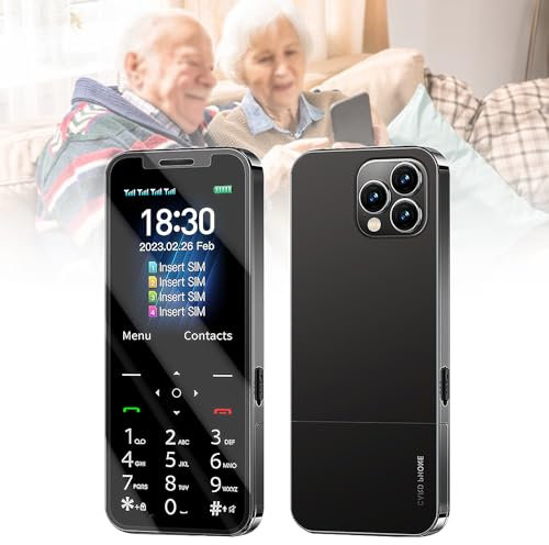 LIANGY Telefoni Cellulari di Base per Anziani e Bambini, Telefoni Stupidi Sbloccati, Telefoni Cellulari Senza Internet - con Pulsanti Grandi, MP3, MP4, Fotocamera, Torcia Elettrica, SOS,Black