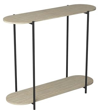 Schmaler Konsolentisch für den Eingangsbereich.Vielseitiger Sofatisch Stilvoll und funktionell hinter Couchtisch.Akzenttisch Einfach zu montieren.Konsolentisch mit Ablageablage.Taupe Holzoptik