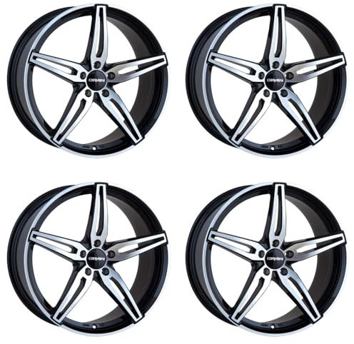 4x Carmani Felgen Alufelgen 15 Oskar 7,5x18 ET49 5x112 black polish kompatibel mit VW Golf Plus Golf V Variant Jetta Golf V Golf VI Golf VII Golf VI