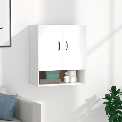 puraday Hängeschrank Badezimmer Weiß 60x31x70 cm Holzwerkstoff Wandschrank Wandmontage Platzsparend Elegantes Style Badmöbel Küche Feuchtigkeitsbeständigkeit Auszeichnet