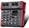 JXSOU 6-Channel Audio Mixer, DJ Controller Sound Board Console Mixer with 99 DSP Effects, Bluetooth Mixer Input 48V Phantom Power Stereo USB XLR Mixer For Karaoke Studio PC Recording