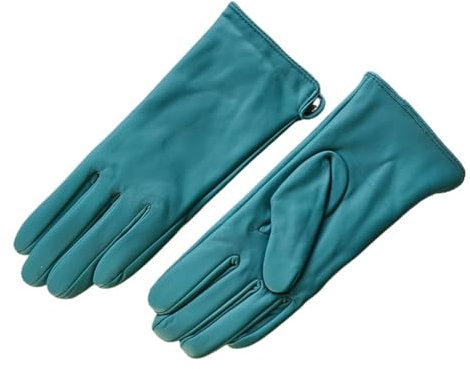WENH Damenhandschuhe, klassisch, einfarbig, vielseitig, Leder, Frühlingsstrickfutter, Radfahren, Fahren, Herbst(SKY BLUE,7)