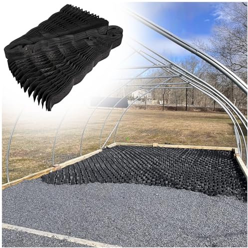 Carport/abri de jardin incliné en maille noire flexible et évolutive 6,1 x 5 x 4 x 3 x 2 x 0,9 m (4 x 9,8 m)