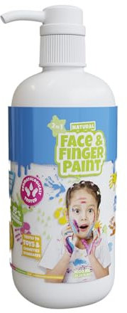 Natural Face & Finger Paint - Botella de pintura con bomba manual 1000ml - Blanco