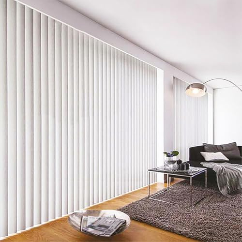 LRYELWA Vertikaljalousie Lamellenvorhang Nach Maß Blickdicht Jalousie lichtdurchlässig Tür Fenster Lamellen Rollo Schiebegardine Flächenvorhang Weiß,Anpassbare,Breite x Höhe (170cm x 230cm)