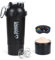 XTKS Shaker à Protéines 500 ml - Bouteille Shaker avec Compartiment à Poudre - Anti-Fuite et Facile à Nettoyer Pour shakes protéinés -shaker proteine avec boule - Sans BPA （Blanc）