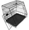 Actiaspet - Black Metal Sloping Dog Crate (24 inch) | Car Boot Pet Cage with Removable Tray