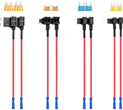 Bogoro 8 Pcs Adaptador de Fusibles,Portafusibles Estándar,Estándar Robacorrientes Portafusibles,Adaptador Fusibles Coche,Porta Fusible Add A Circuito para Distribuidor de Fusibles Enchufables de Coche