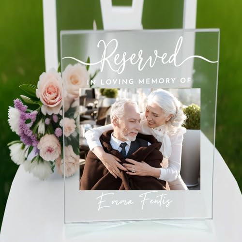 Personalisiertes Reserviertes Gedenkschild, Gedenkschild Aus Acryl, Trauergeschenke, In Liebevoller Erinnerung Schild, Personalisiertes Hochzeits-Erinnerungsschild, Hochzeitsdekoration(Large - 14 X 10