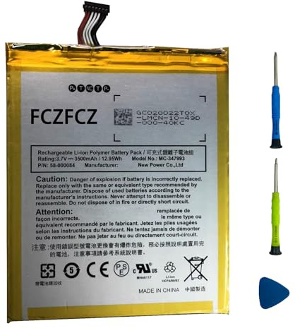 FCZFCZ 58-000084 Battery 12.95Wh 3500mAh Replacement for Fire HD 7 4th Gen 2014 SQ46CW B00IKPW0UA B00IKPYKWG Series Laptop ST08 ST08A MC-347993 3.7V