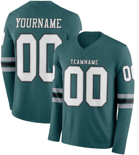 Generico Maglie da Football Americano Personalizzate, Uniformi da Rugby con Stampa Nome e Numero per Uomini, Donne e Giovani