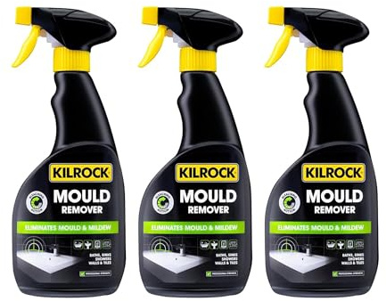 3 x Mould Remover Spray 500ml Fast Acting Cleaner for Black Mould on Bathroom Tiles Grout Silicone Seals and Walls Powerful Formula for Household Surface Cleaning