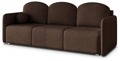 Masseno Sofa SUVI III NV mit Schlaffunktion, Sofa mit Bettkasten, Wohnzimmersofa, Couch, Soffa, Bettsofa, Couchgarnitur- Braun, Neve 28
