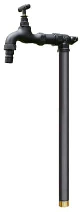 Colonne d'eau extérieure en cuivre avec robinet, robinet de jardin autonome en laiton, tuyau d'eau vertical antigel pour école, cour, robinet, 60 cm de hauteur
