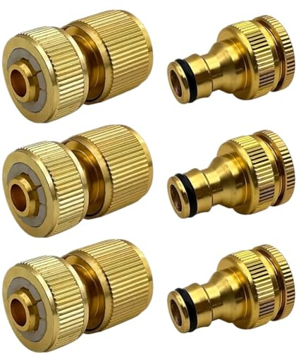 BDFJEDS Adaptador Manguera Grifo Juego de Conectores Manguera 6/12 Uds., Conector Grifo 1/2'',3/4'', conexión rápida 1/2''(13-16mm) for tuberías jardín(1 PCS)