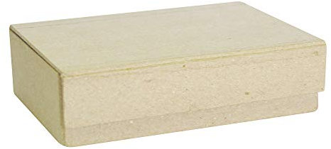 Décopatch BT006O Schachtel für Karten mit 2 Fächern aus Pappmaché, 10,5 x 14 x 4 cm, zum Verzieren, perfekt für Ihre Wohndeko, Kartonbraun
