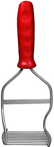 Kitchen Innovations Diamond Series Masher - World's Best Handheld Masher and Blender - Stainless Steel Blades with Ergonomic Rubber Handle - Red