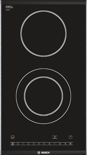 Bosch PKF375N14E Plaque de cuisson électrique / 30,6 cm/Combinable avec plaques vitrocéramique au design confortable / 2 niveaux de chaleur résiduelle par zone de cuisson/Noir